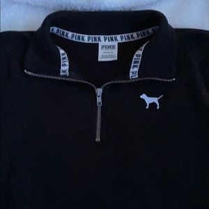 black and white victoria secret (PINK) quarter zip